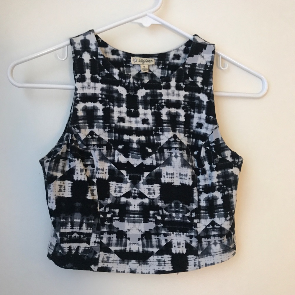 Lily White Black & White Crop Top